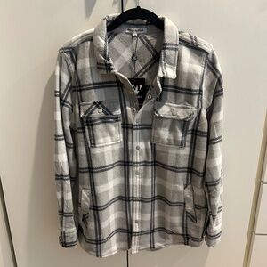 Fleece Plaid Button Down NWT